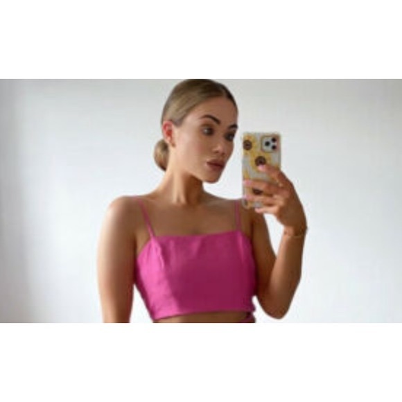 NWT ZARA Crop Top S Fuchsia Blogger’s Favorite - Picture 3 of 4